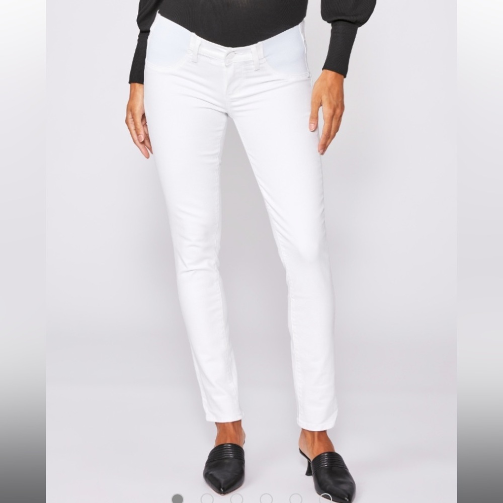 Paige skyline ankle Peg maternity jeans optic white size 26 NWT retails $200